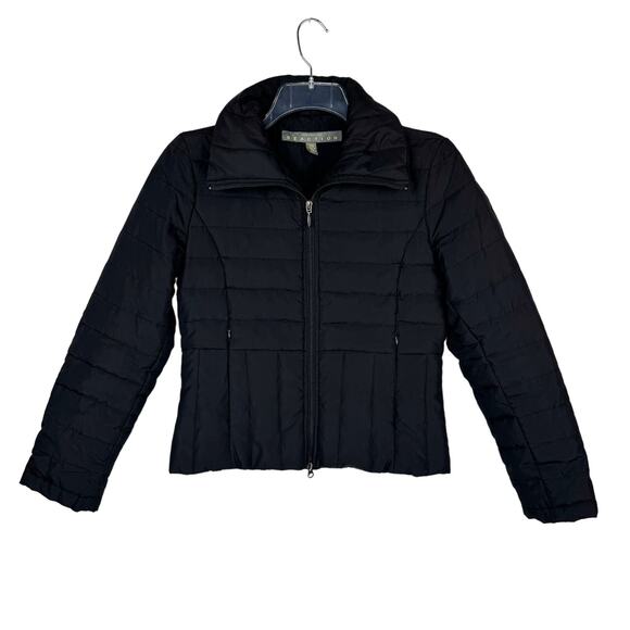Vtg Kenneth Cole Reaction | Black Quilted Down Feather Puffer | Women's Small - Picture 1 of 11